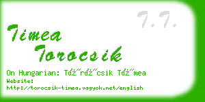 timea torocsik business card